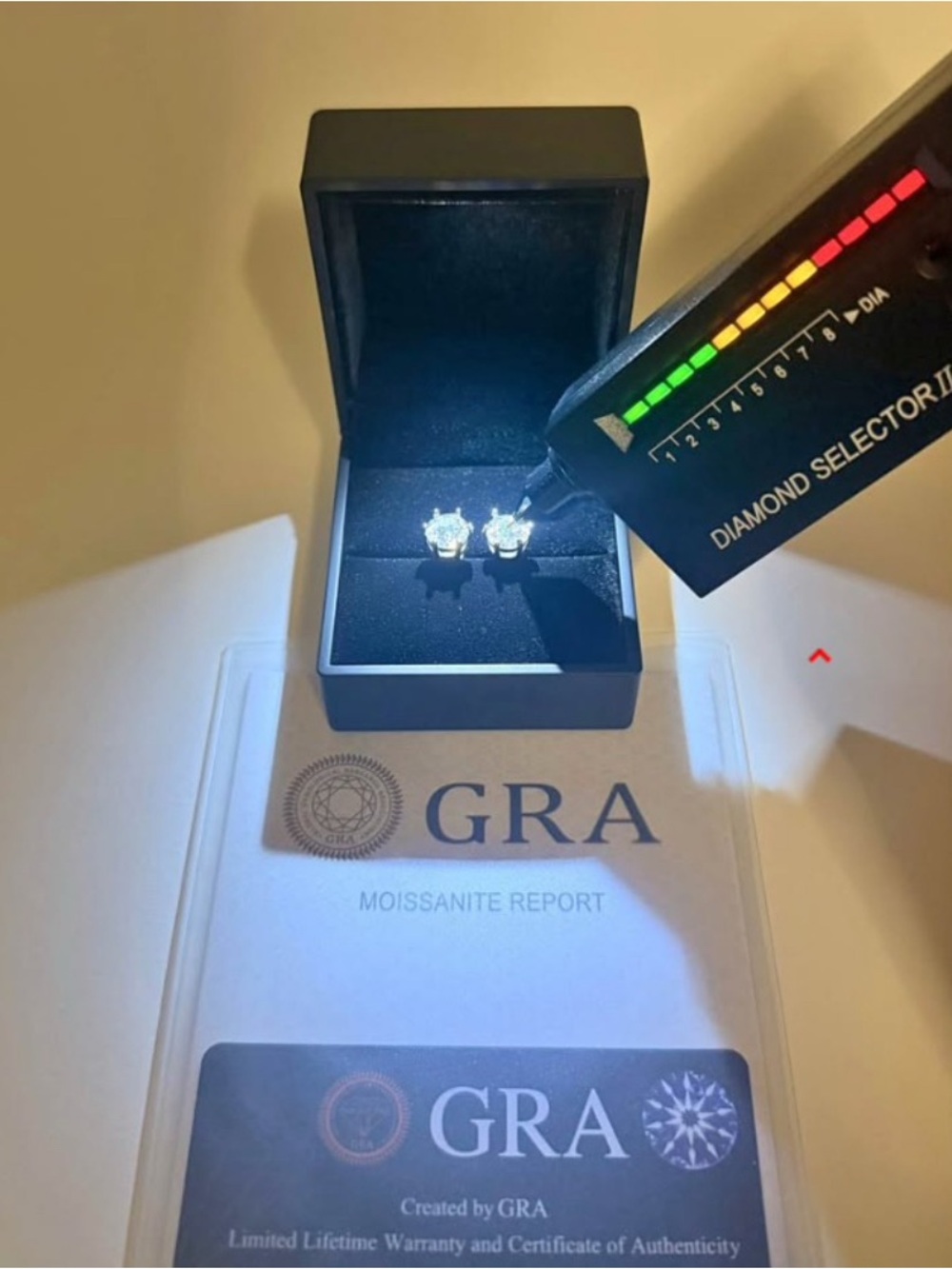 VVS1 Round Cut Moissanite Stud Earrings - White Sparkle